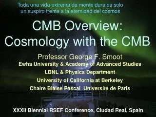 CMB Overview: Cosmology with the CMB