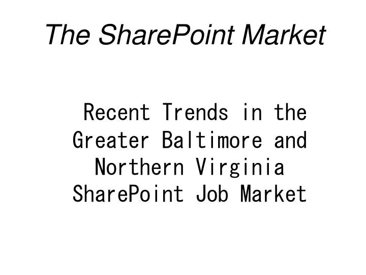 the sharepoint market