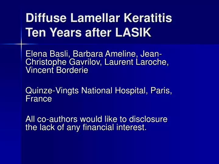 diffuse lamellar keratitis ten years after lasik