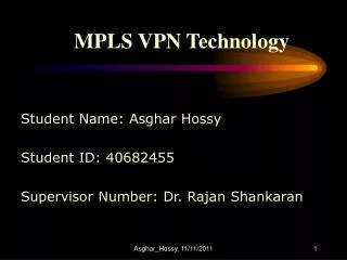MPLS VPN Technology