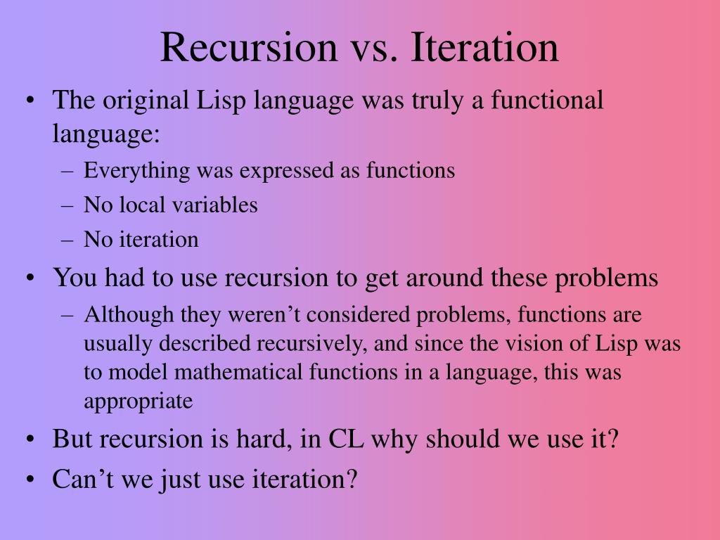 PPT - Recursion vs. Iteration PowerPoint Presentation, free download ...
