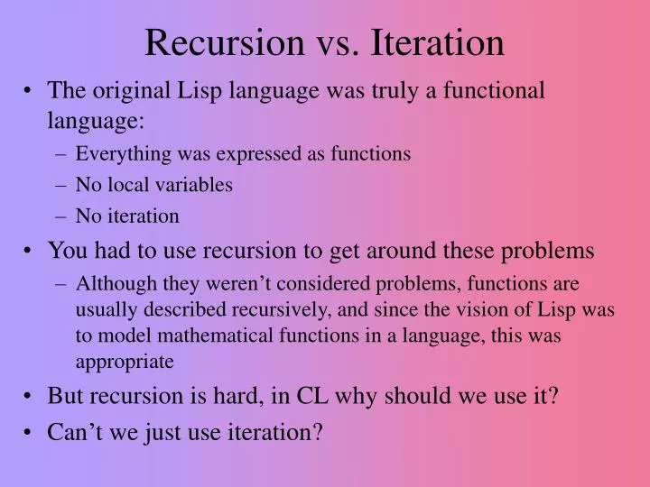 recursion vs iteration