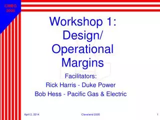 Workshop 1: Design/ Operational Margins