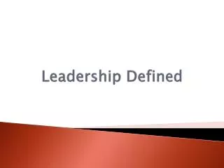 Leadership Defined