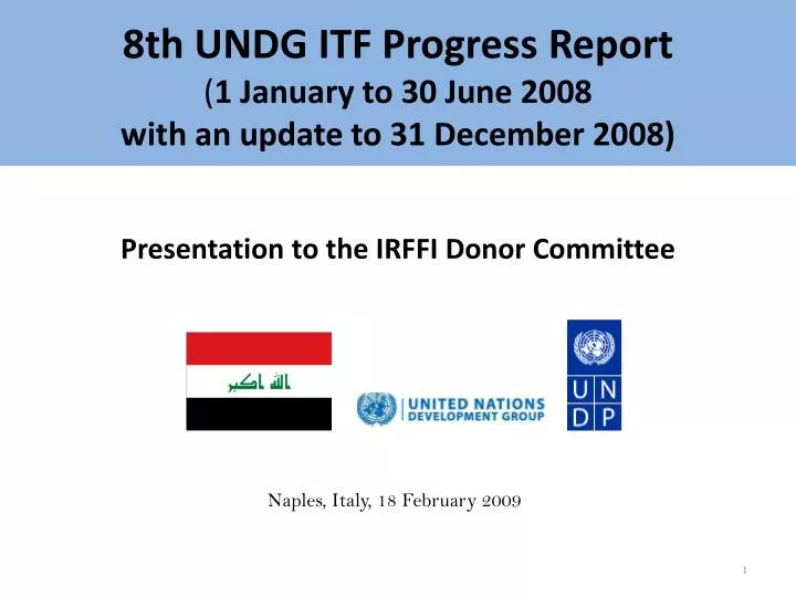 8th undg itf progress report 1 january to 30 june 2008 with an update to 31 december 2008