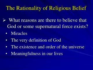 The Rationality of Religious Belief