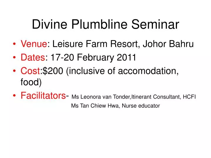 divine plumbline seminar