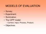 MODELS OF EVALUATION - slide 1