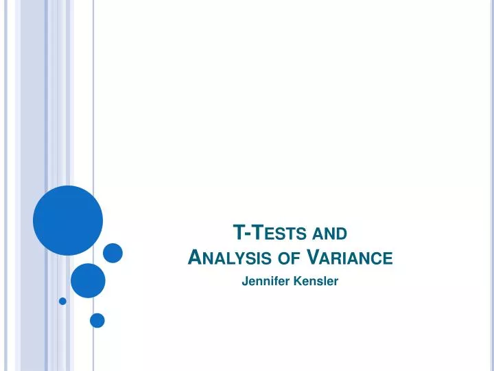 t tests and analysis of variance