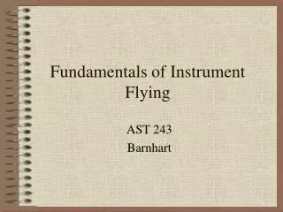 Fundamentals of Instrument Flying