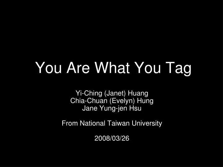 you are what you tag