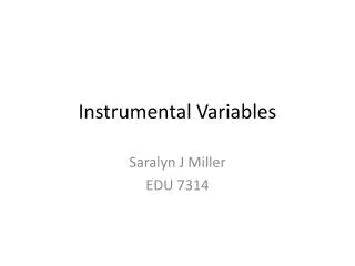 Instrumental Variables