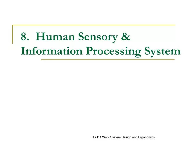 8 human sensory information processing system