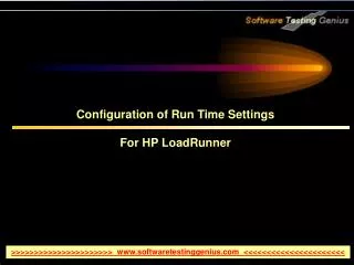 Configuration of Run Time Settings For HP LoadRunner