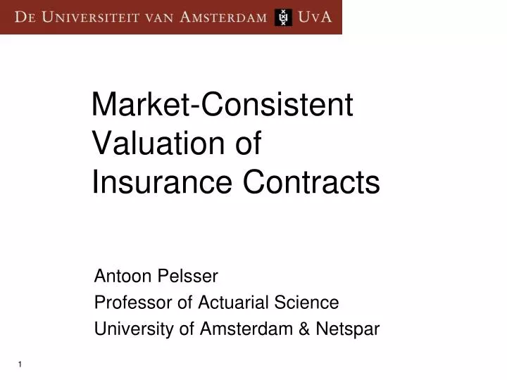 market consistent valuation of insurance contracts