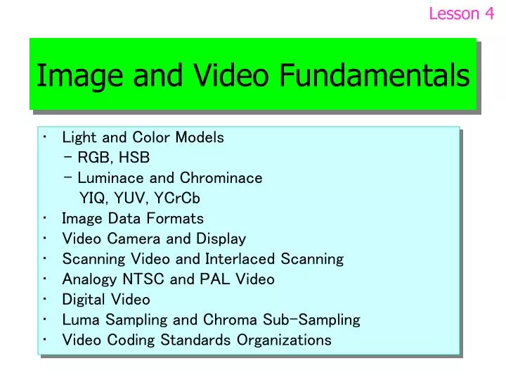 image and video fundamentals