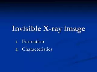Invisible X-ray image