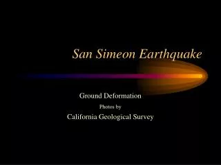 San Simeon Earthquake