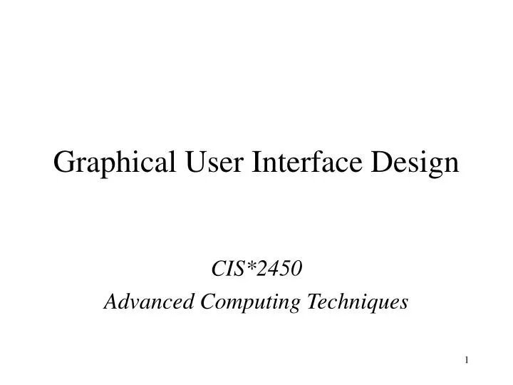 graphical user interface design