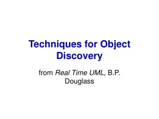 Techniques for Object Discovery