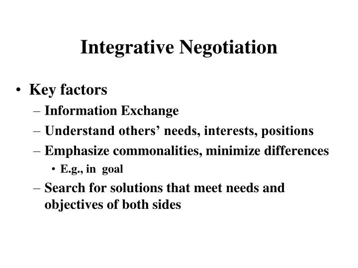 integrative negotiation