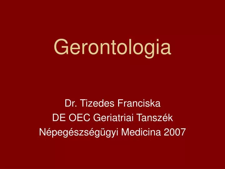 gerontologia