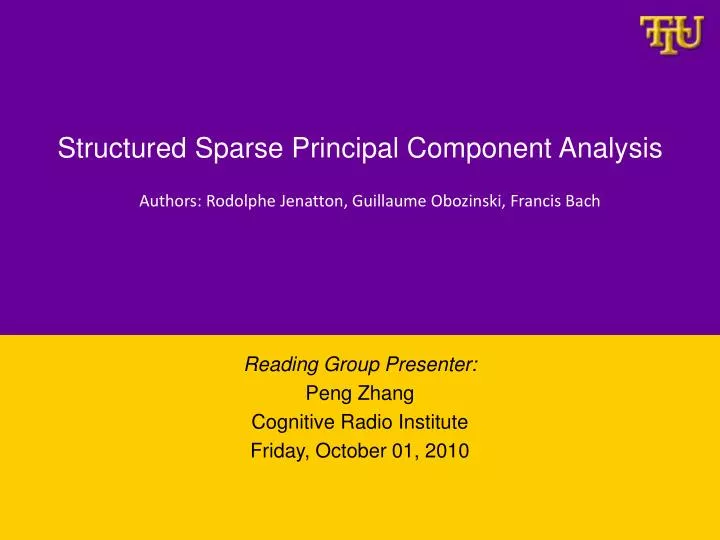structured sparse principal component analysis
