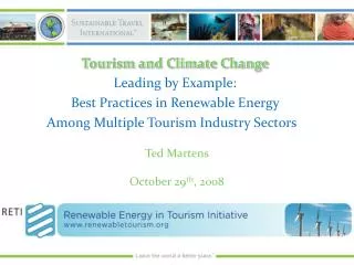 Tourism and Climate Change Leading by Example: Best Practices in Renewable Energy Among Multiple Tourism Industry Sec
