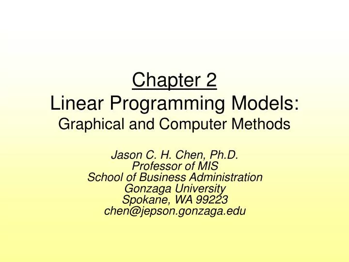 chapter 2 linear programming models graphical and computer methods