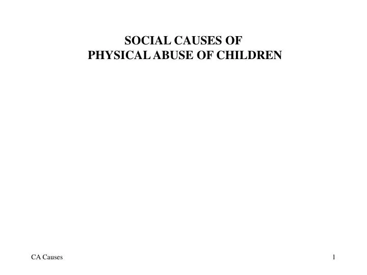social causes of physical abuse of children