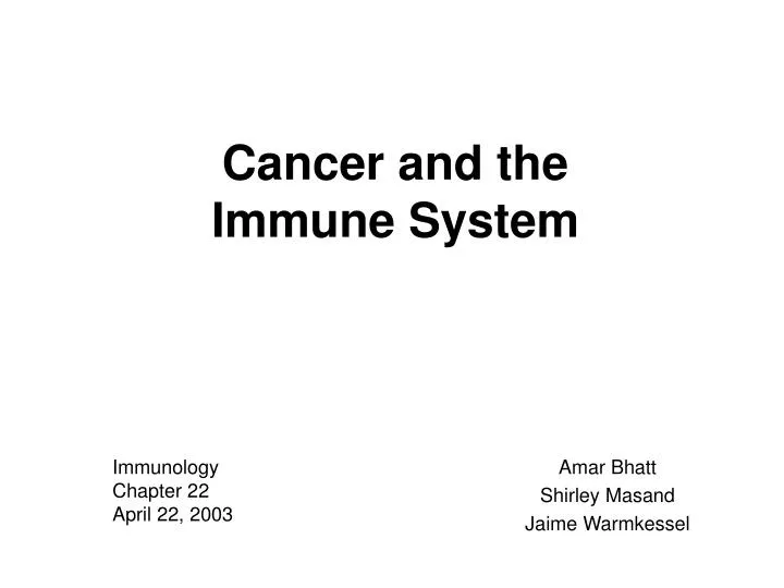 cancer and the immune system