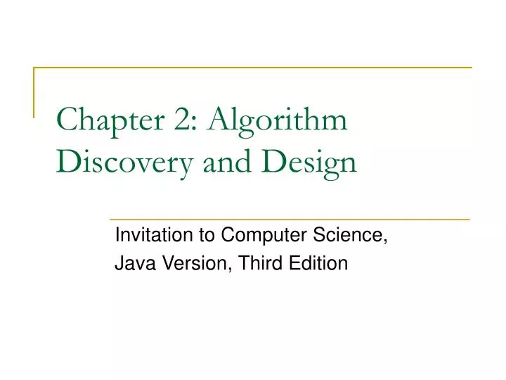 chapter 2 algorithm discovery and design