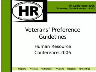 Veterans’ Preference Guidelines