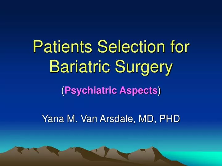 patients selection for bariatric surgery