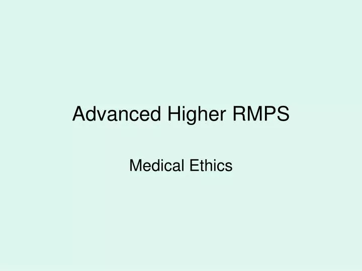 advanced higher rmps