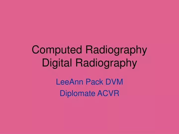 computed radiography digital radiography