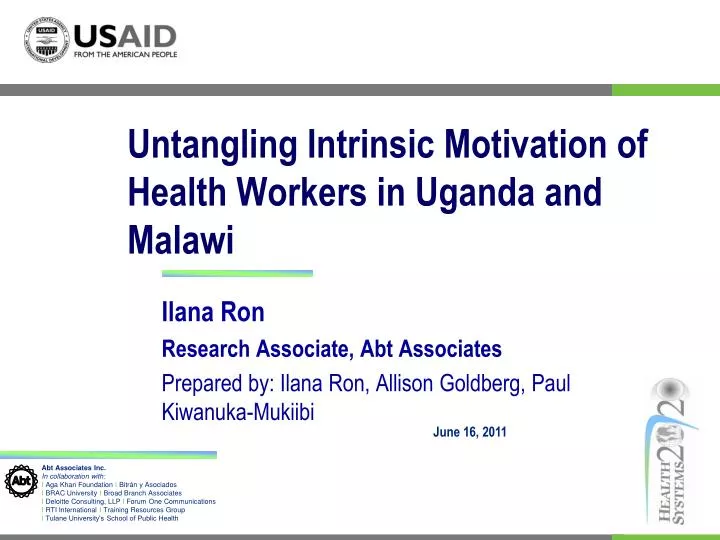 untangling intrinsic motivation of health workers in uganda and malawi