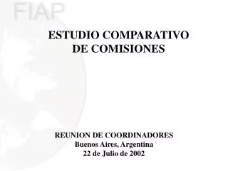 ESTUDIO COMPARATIVO DE COMISIONES