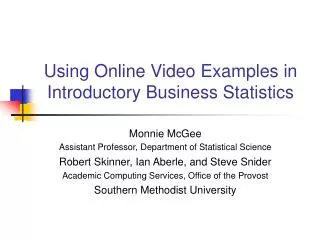 Using Online Video Examples in Introductory Business Statistics