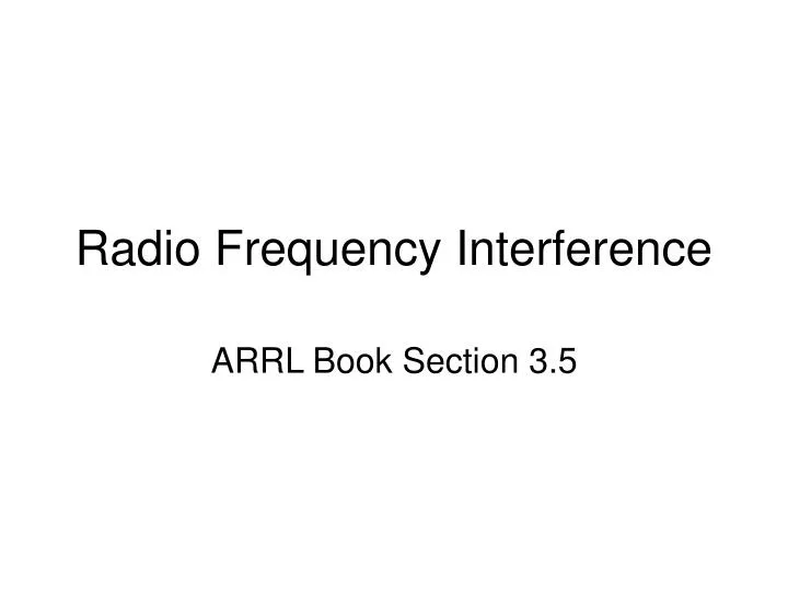 radio frequency interference