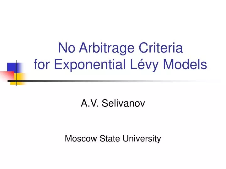 no arbitrage criteria for exponential l vy models