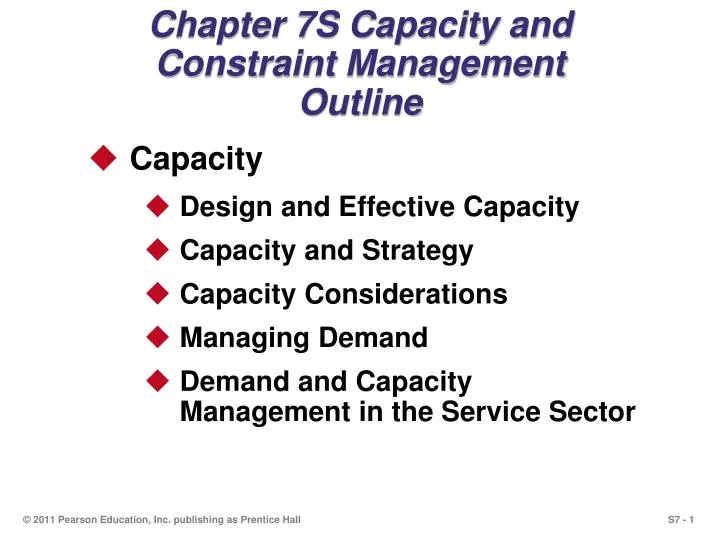 chapter 7s capacity and constraint management outline
