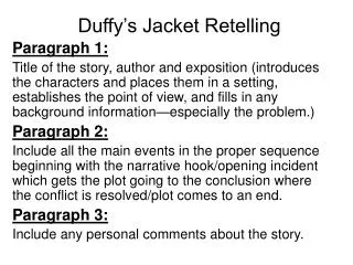 Duffy’s Jacket Retelling