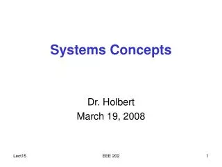 Systems Concepts