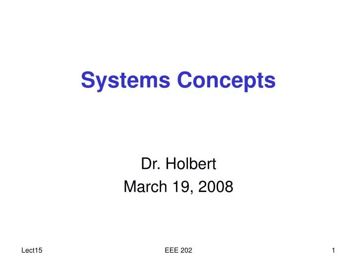 systems concepts