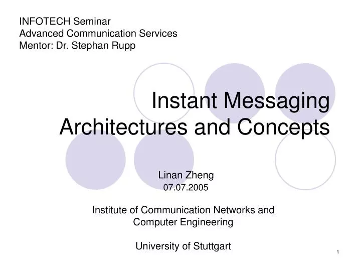 instant messaging architectures and concepts
