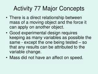 Activity 77 Major Concepts