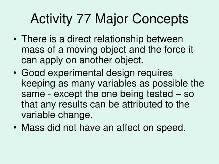 activity 77 major concepts