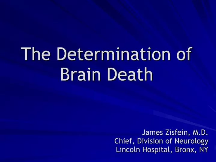 the determination of brain death