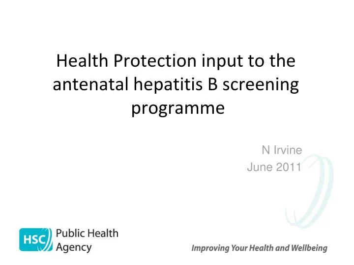 health protection input to the antenatal hepatitis b screening programme
